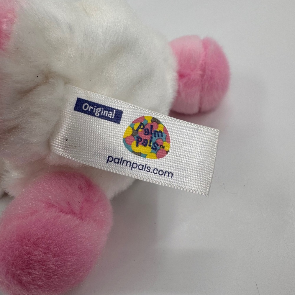 Palm Pals Aurora World Pink and White Cow Plush Stuffed Animal 5 inch Heifer - Picture 6 of 10